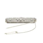 Art Deco Brosche mit Diamanten im Altschliff und Diamantrosen Vorschau