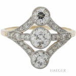 Art Deco Ring Gr.57 Gelbgold 14 Karat mit 2,4ct Diamanten Vorschau