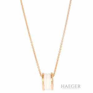 Bulgari B Zero Halskette Rosegold 18 Karat mit weißer Keramik