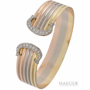 Cartier Double C Armreif 17,5cm Gold 18 Karat mit 0,8ct Diamanten