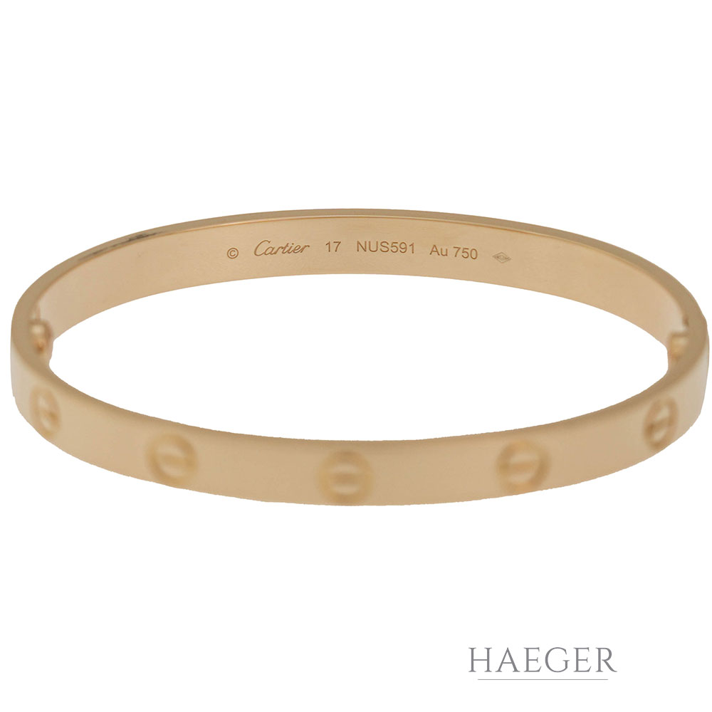 Cartier Love Armreif klassisches Modell Gr.17 Gelbgold 18 Karat Full Set 2021