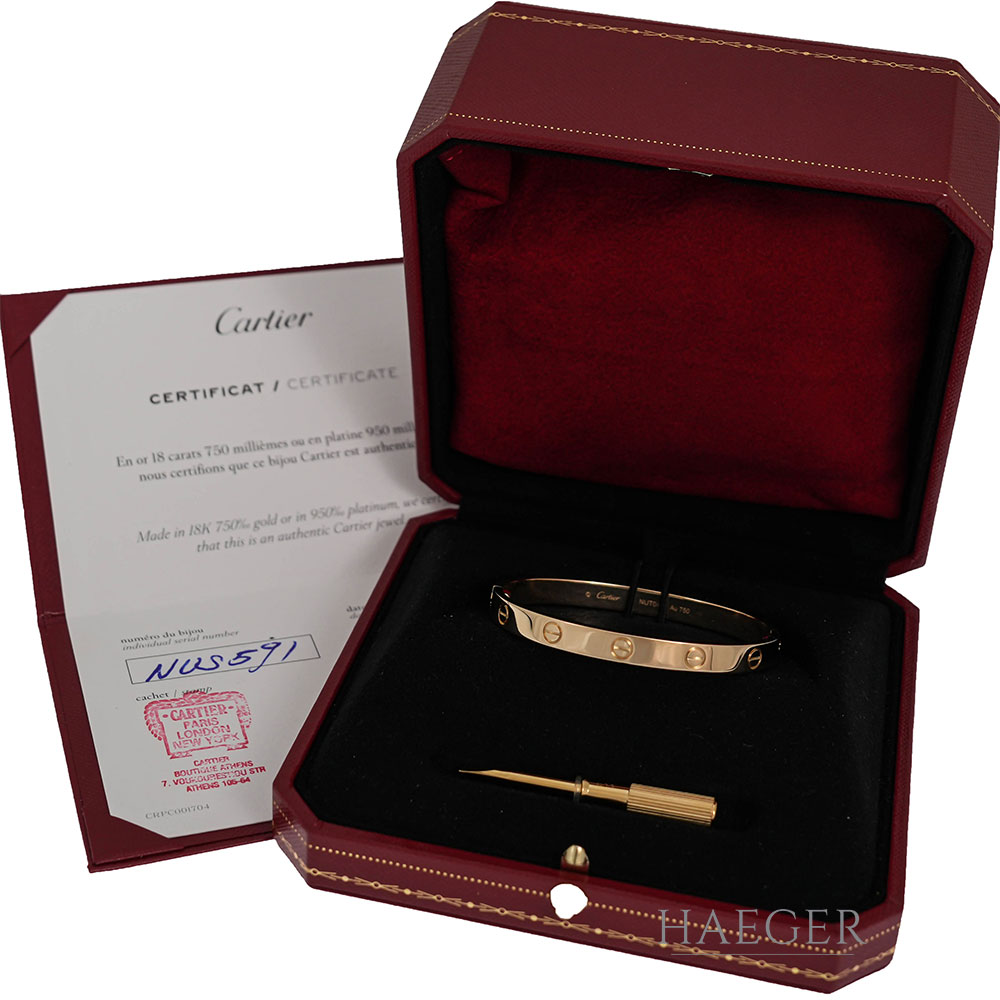 Cartier Love Armreif klassisches Modell Gr.17 Gelbgold 18 Karat Full Set 2021
