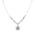 Collier Weißgold 14 Karat mit Diamanten Vorschau