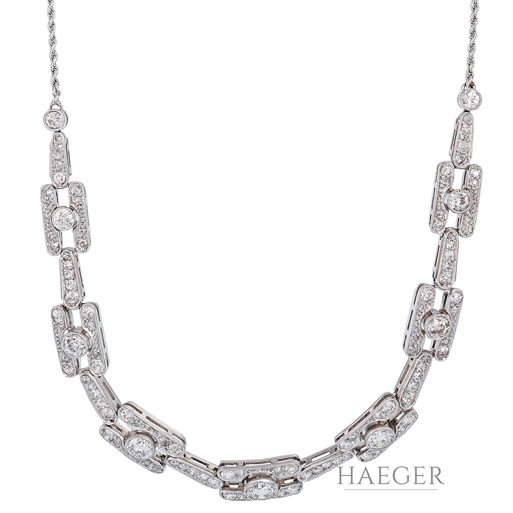 Collier Weißgold 18 Karat mit Diamanten