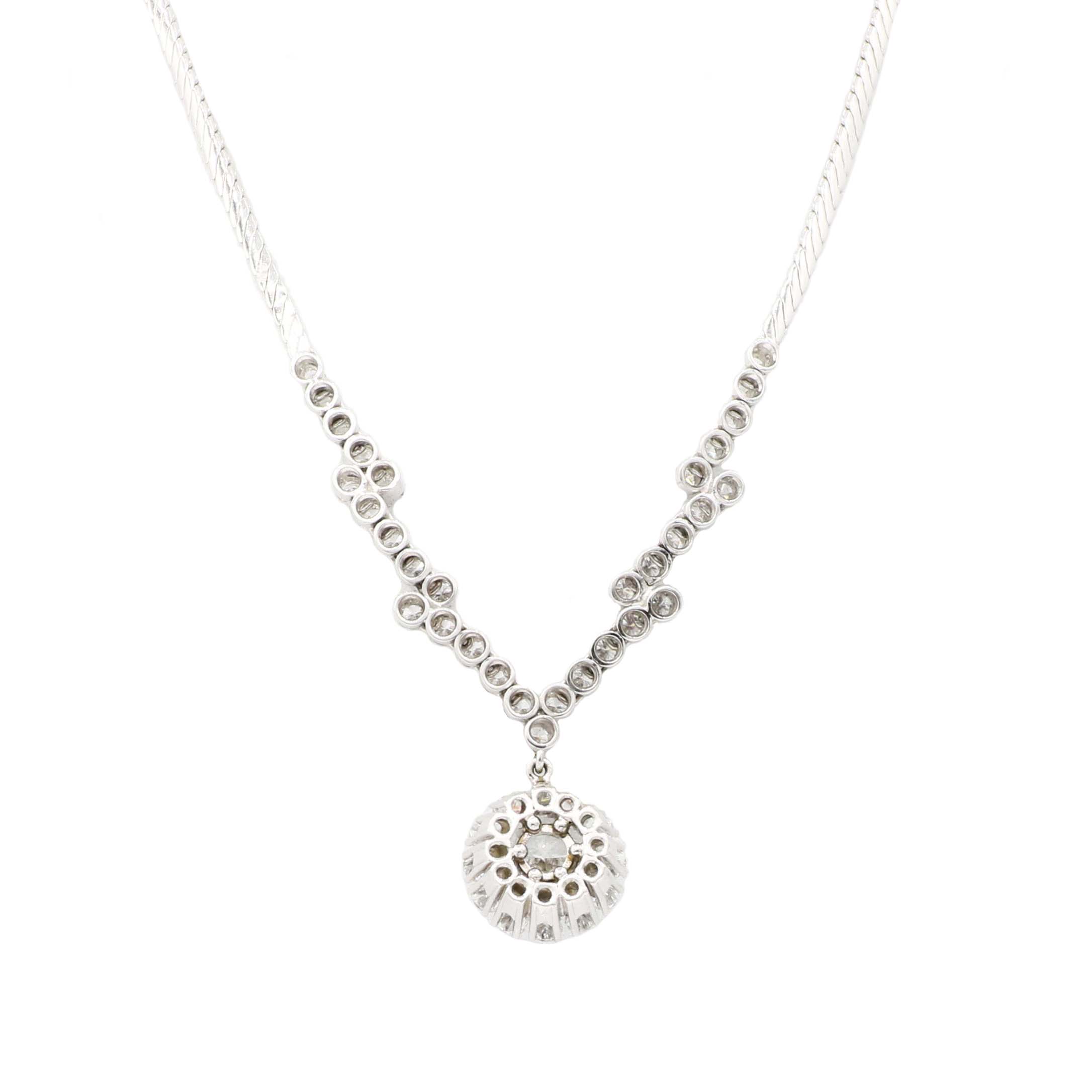 Collier Weißgold 14 Karat mit Diamanten
