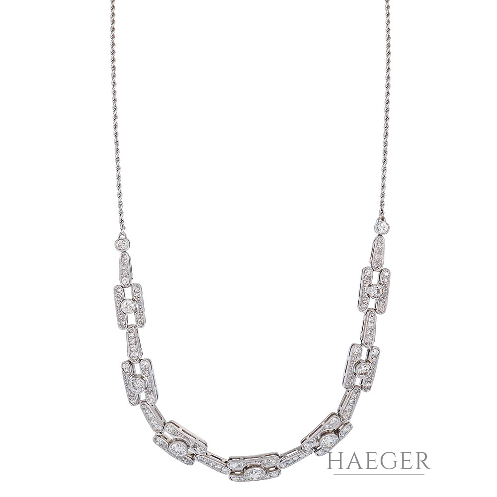Collier Weißgold 18 Karat mit Diamanten