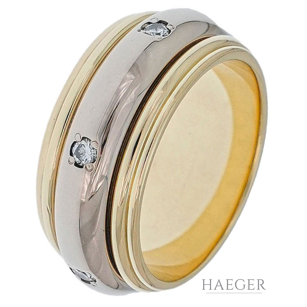 Ring Gelb Weißgold 18 Karat mit Diamanten