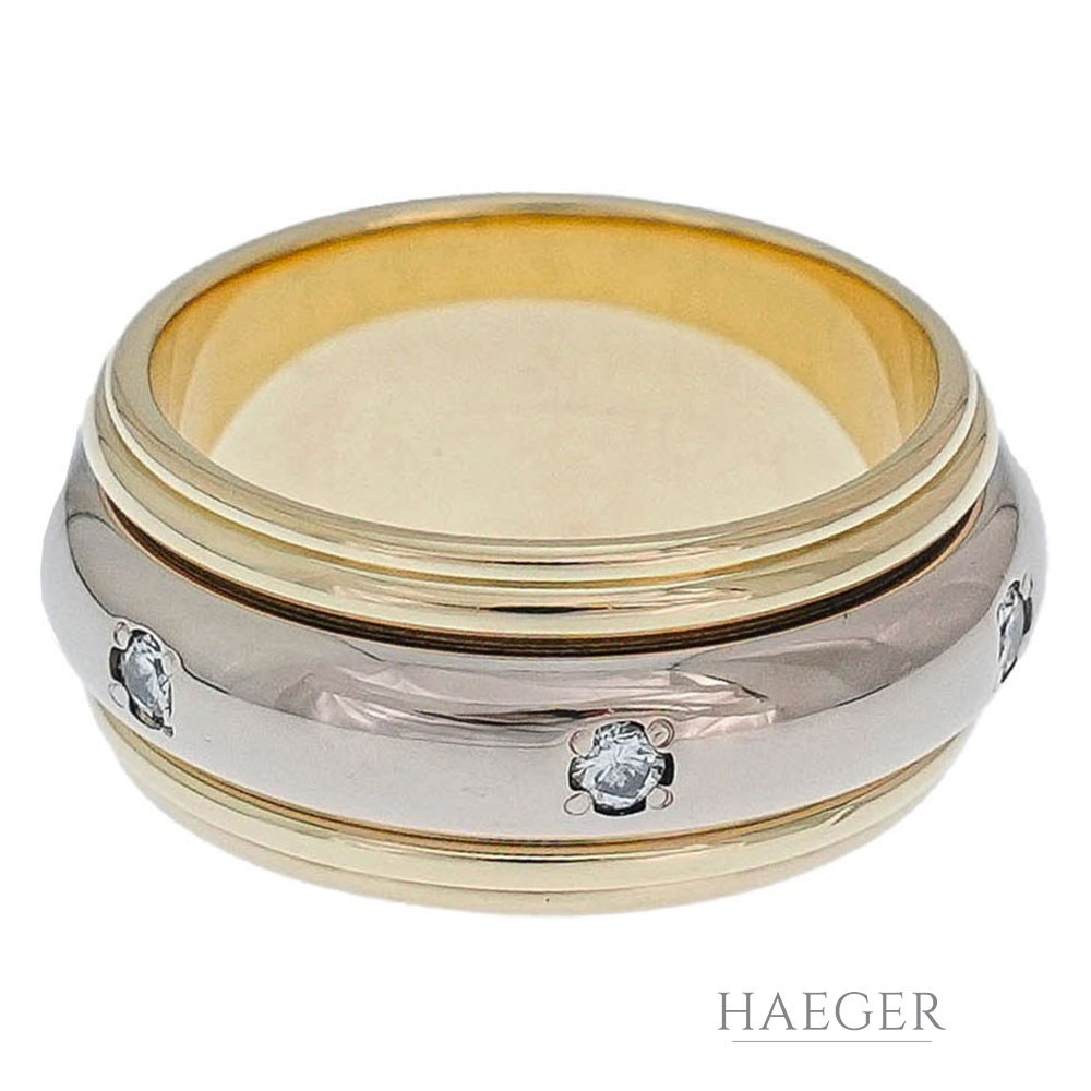 Ring Gelb Weißgold 18 Karat mit Diamanten