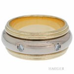 Ring Gelb Weißgold 18 Karat mit Diamanten Vorschau
