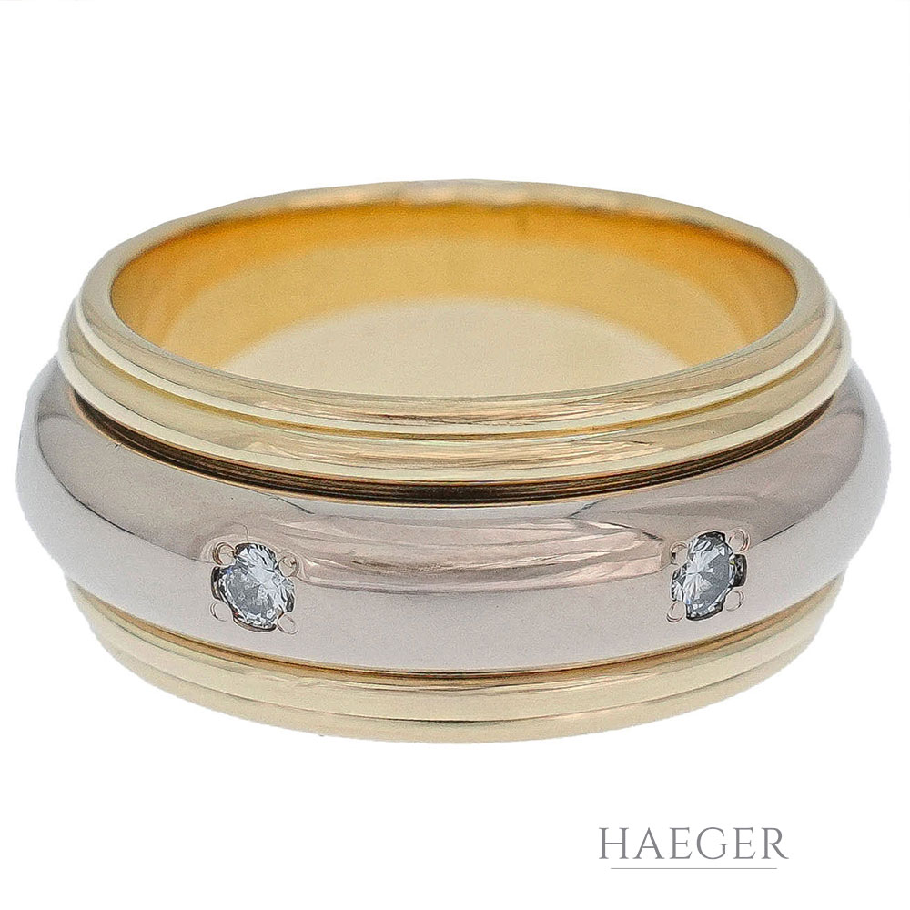 Ring Gelb Weißgold 18 Karat mit Diamanten
