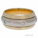 Ring Gelb Weißgold 18 Karat mit Diamanten Vorschau