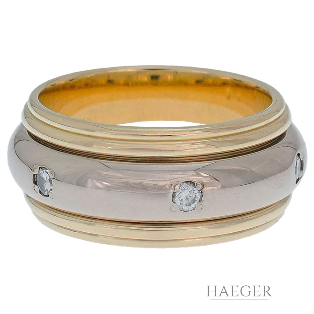 Ring Gelb Weißgold 18 Karat mit Diamanten