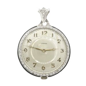 Tiffany Platin Taschenuhr Handaufzug
