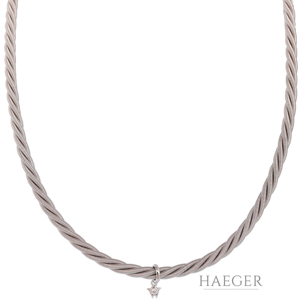 Collier Wellendorff Weißgold 18 Karat mit Diamant