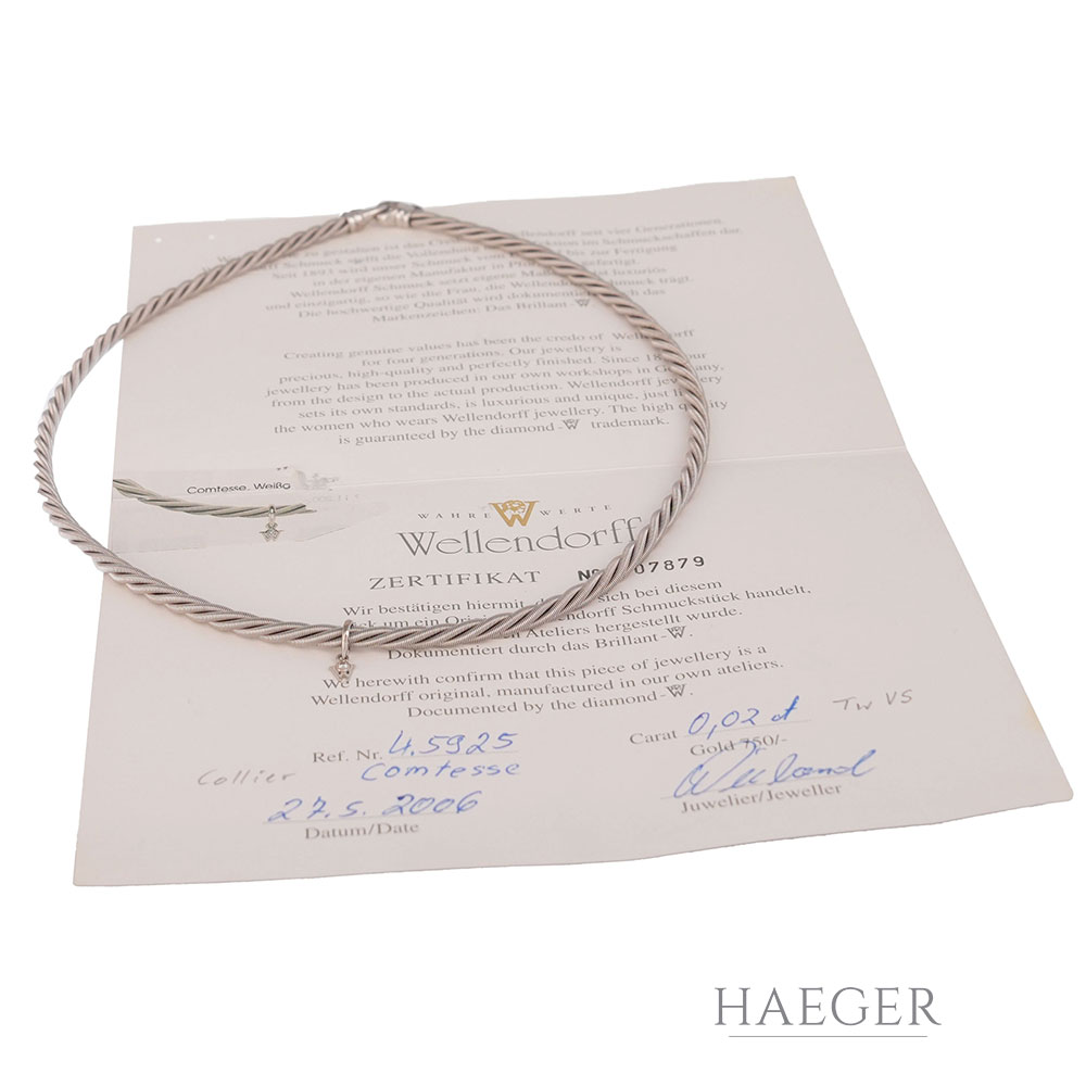 Collier Wellendorff Weißgold 18 Karat mit Diamant