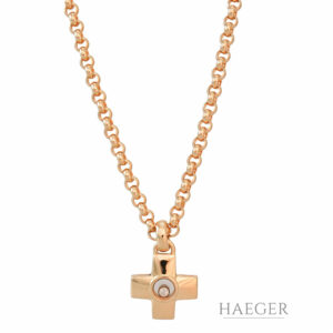 Chopard Kette mit Kreuzanhänger Gelbgold 18 Karat mit Diamant