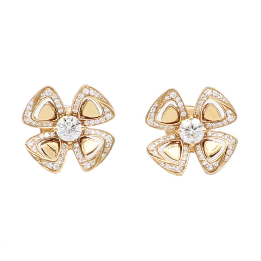 Bulgari Ohrstecker Rosegold 18 Karat mit Diamanten