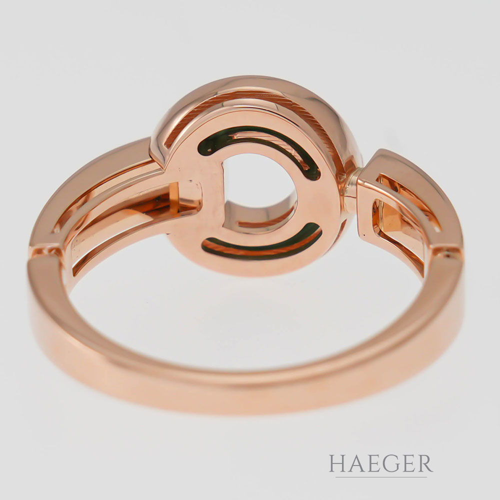 Bulgari Ring Rosegold 18 Karat mit Diamant und Malachit Element