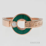 Bulgari Ring Rosegold 18 Karat mit Diamant und Malachit Element Vorschau