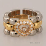 Chopard Happy Diamonds Ring Gr.54 Edelstahl, Gelbgold 18 Karat mit Diamanten Vorschau