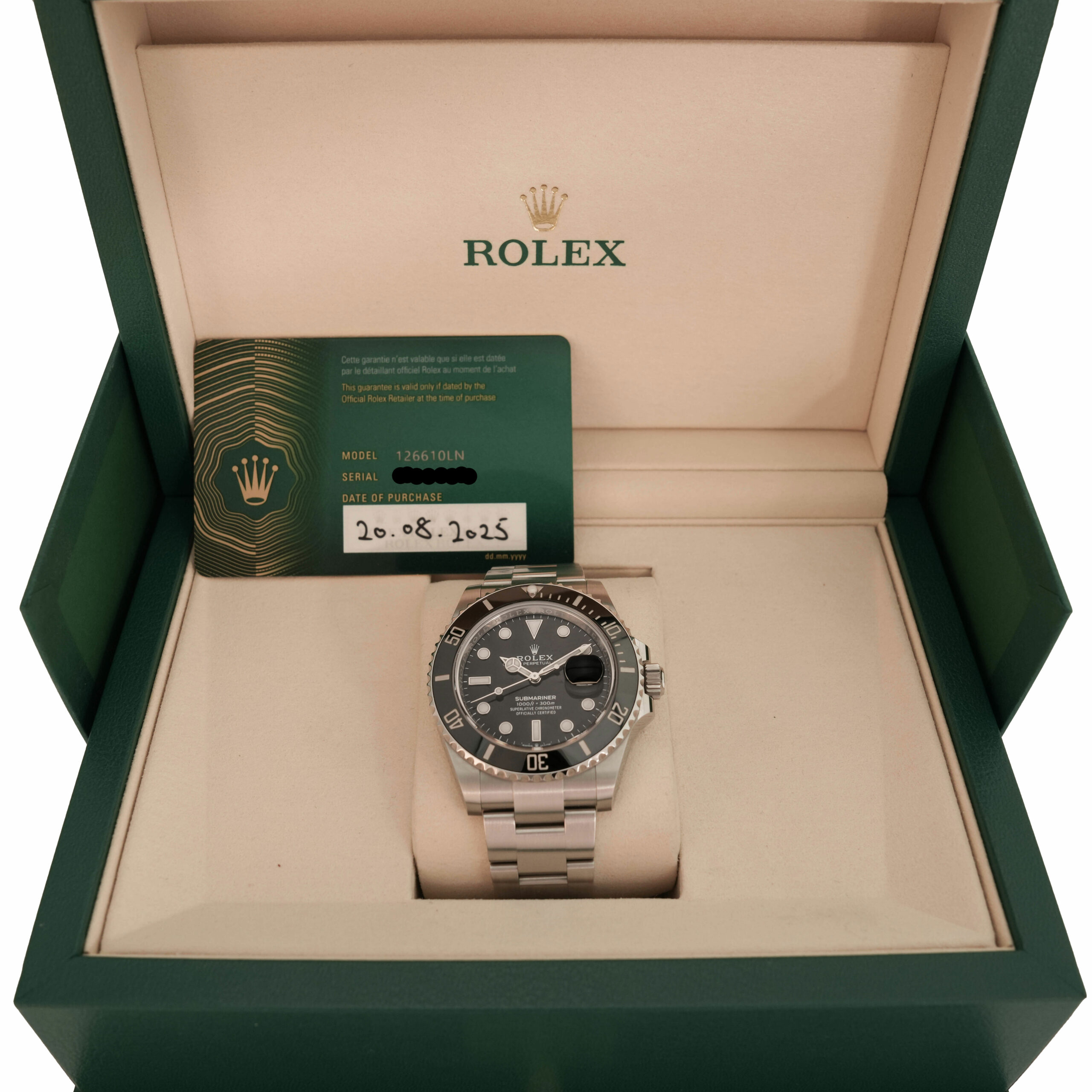 Rolex Submariner Ref. 126610LN Full Set 2025