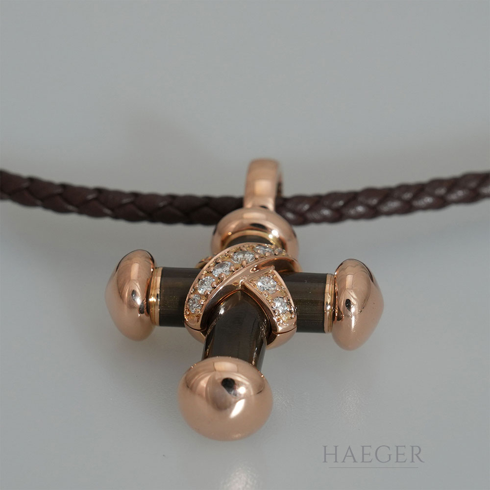 Leo Wittwer Halskette Rosegold 18 Karat mit Diamant