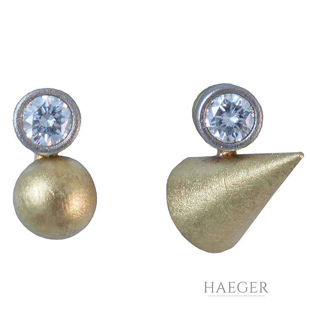 Niessing Ohrstecker Gelbgold Weissgold mit Diamanten