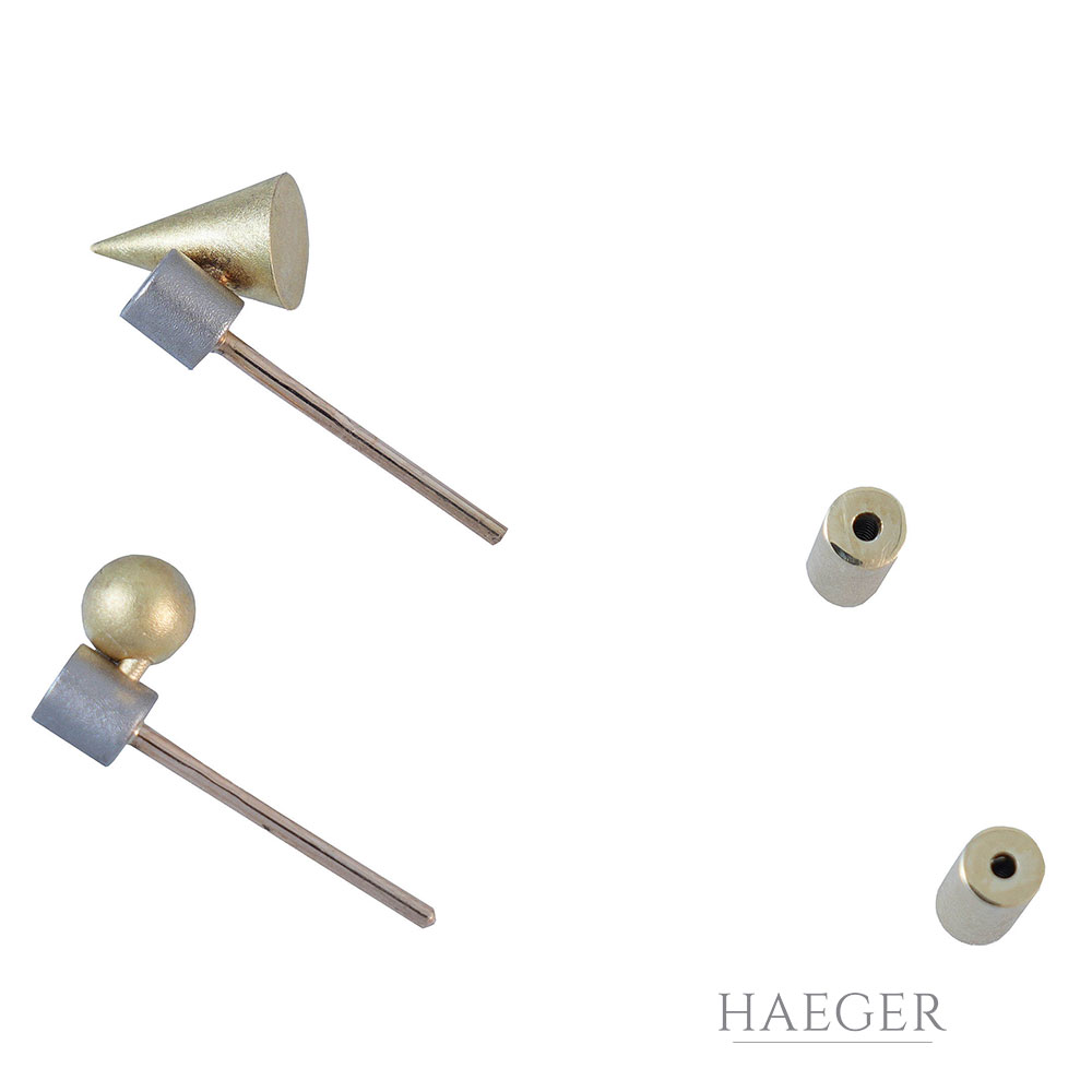 Niessing Ohrstecker Gelbgold Weissgold mit Diamanten