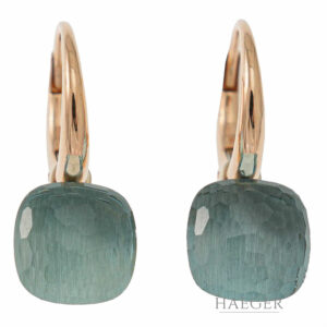 Ohrhänger Rosegold 18 Karat mit hellblauem Topas