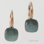 Ohrhänger Rosegold 18 Karat mit hellblauem Topas Vorschau