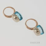 Ohrhänger Rosegold 18 Karat mit hellblauem Topas Vorschau