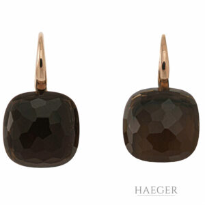 Pomellato Nudo Ohrhänger Rosegold 18 Karat Rauchquarz