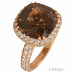 Rauchquarz Ring Gelbgold 18 Karat mit Diamanten Vorschau