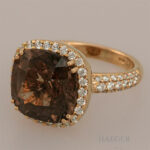 Rauchquarz Ring Gelbgold 18 Karat mit Diamanten Vorschau