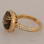Rauchquarz Ring Gelbgold 18 Karat mit Diamanten Vorschau