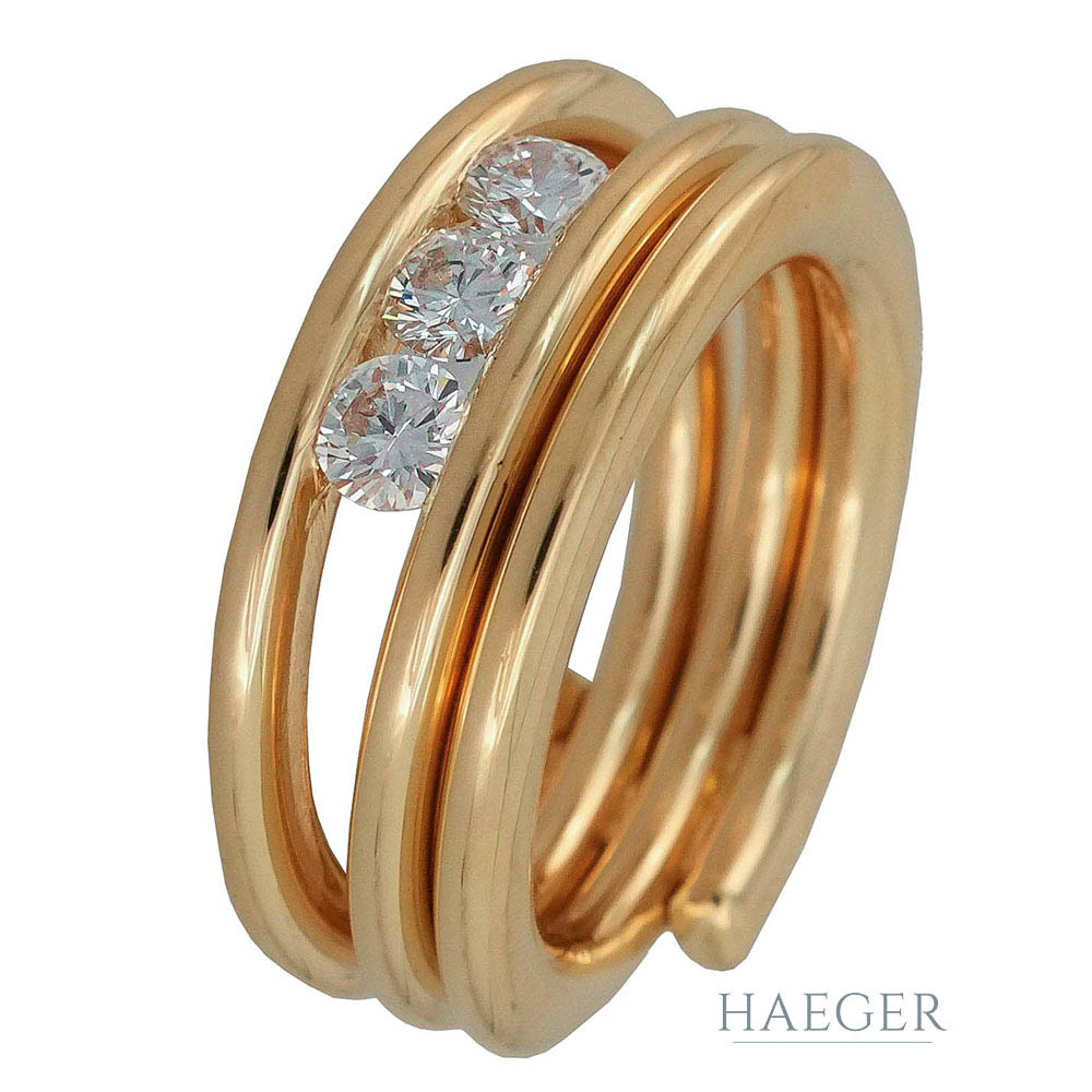 Ring Gelbgold 18 Karat mit Diamanten