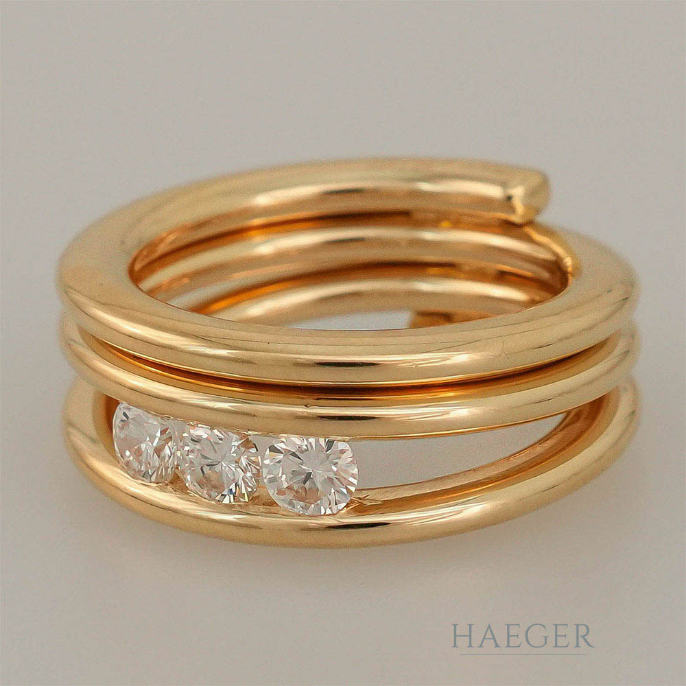 Ring Gelbgold 18 Karat mit Diamanten