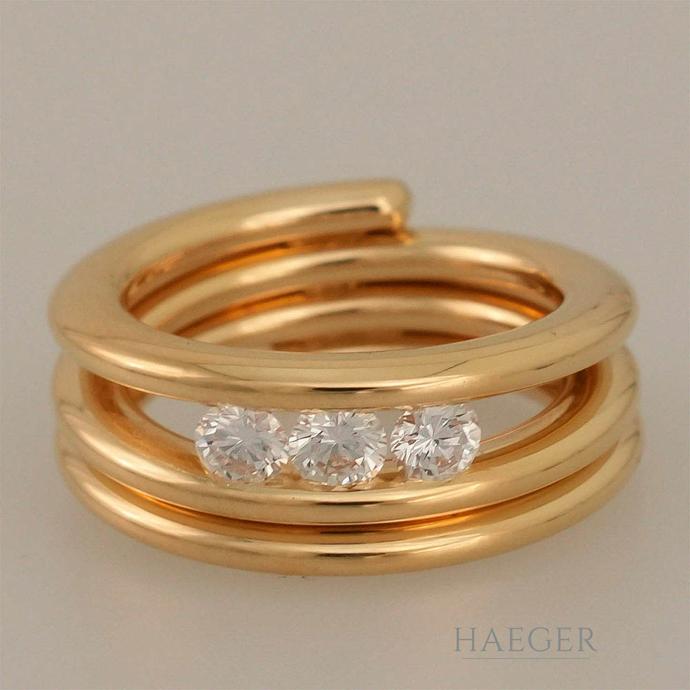 Ring Gelbgold 18 Karat mit Diamanten