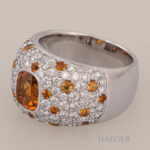 Ring Gr.58 Weißgold 18 Karat mit Mandarin Granat und 2,67ct Diamanten Vorschau