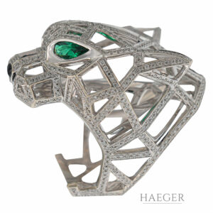 Panther Ring Weißgold 18 Karat mit Smaragd