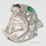 Panther Ring Weißgold 18 Karat mit Smaragd Vorschau