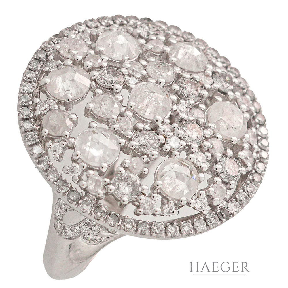 Rüschenbeck Ring Weissgold 18 Karat mit Diamanten