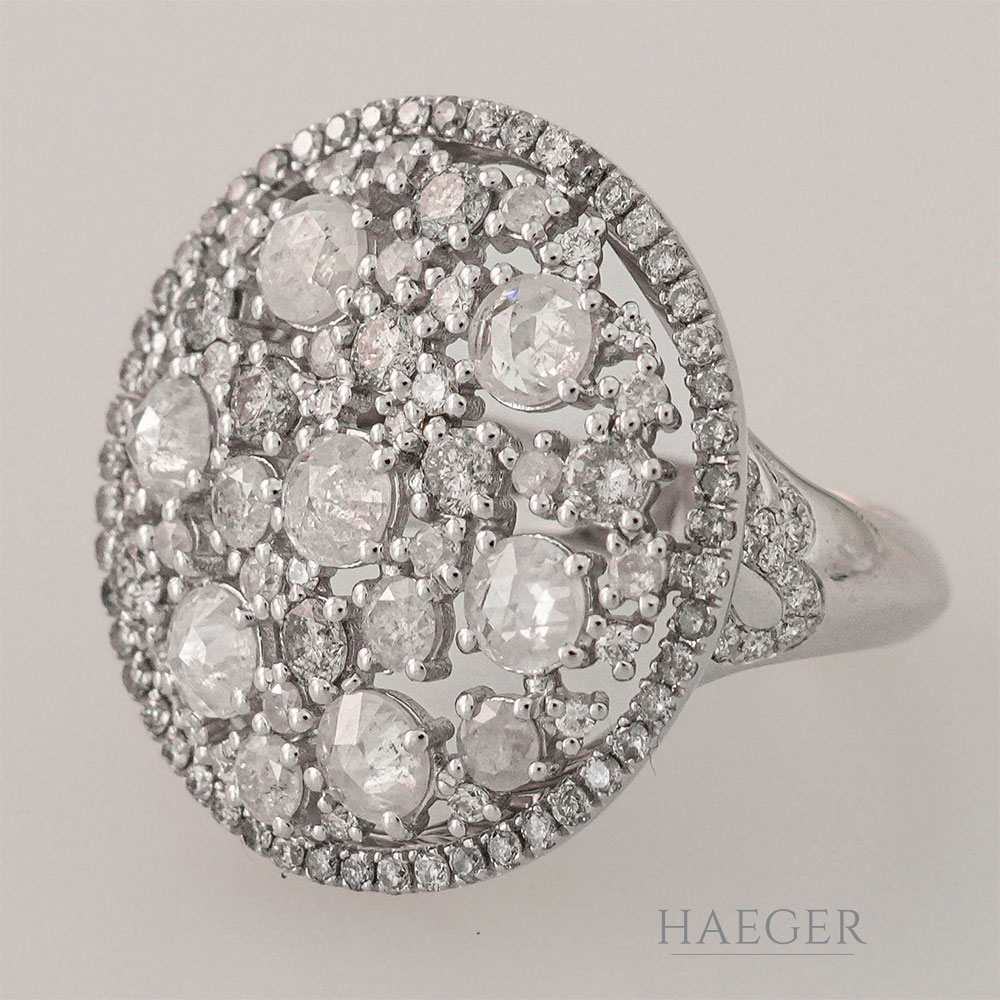 Rüschenbeck Ring Weissgold 18 Karat mit Diamanten
