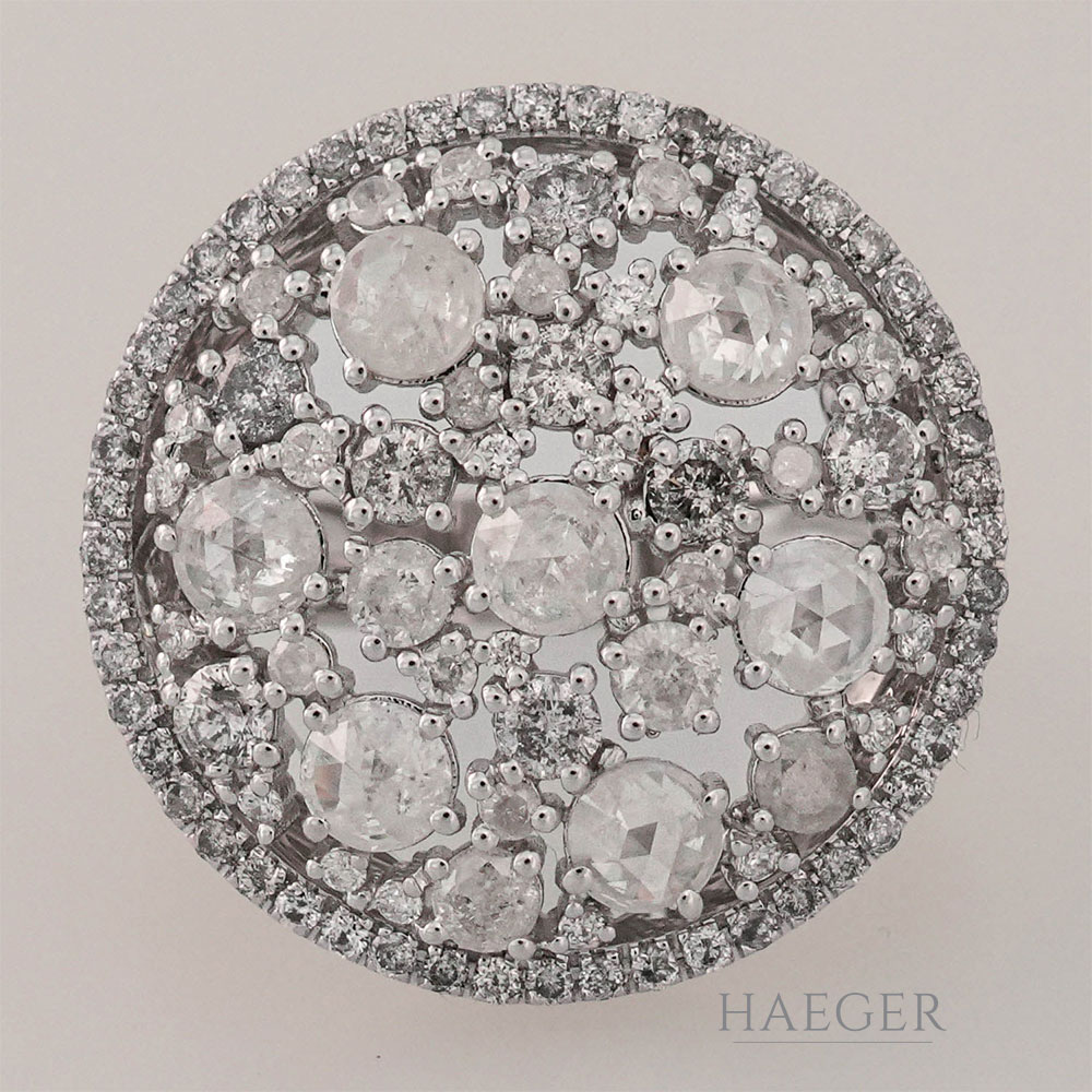 Rüschenbeck Ring Weissgold 18 Karat mit Diamanten