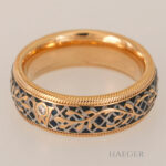 Wellendorff Ring Gr.57 Gelbgold 18 Karat mit Emaille und Diamanten Vorschau