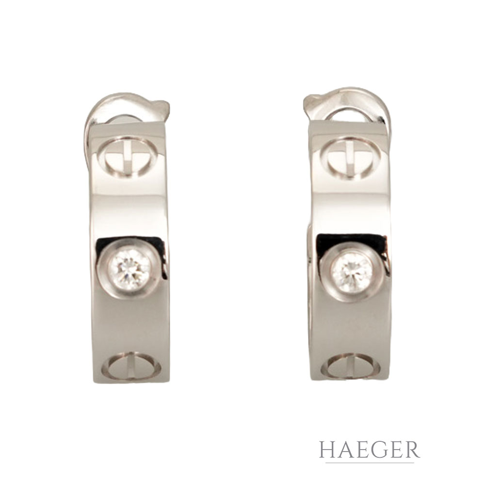Cartier Love Diamant Creolen klassisches Modell Weißgold 18 Karat