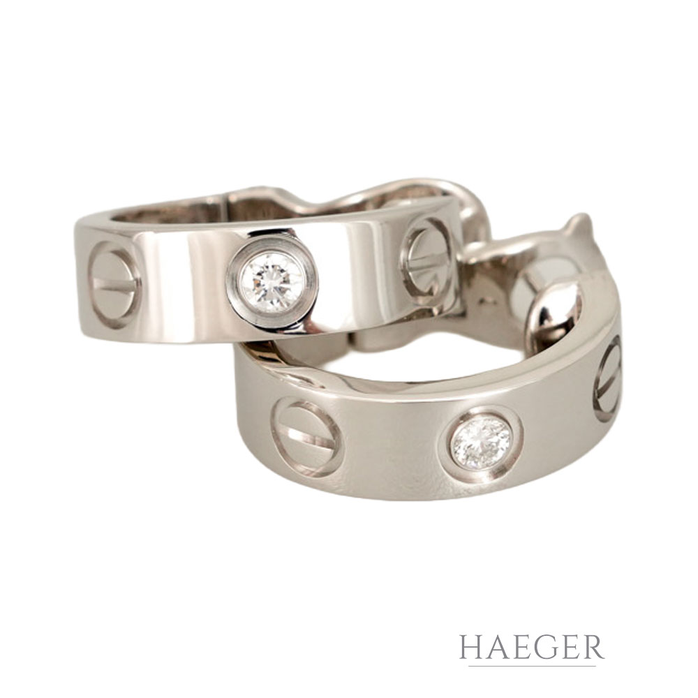 Cartier Love Diamant Creolen klassisches Modell Weißgold 18 Karat