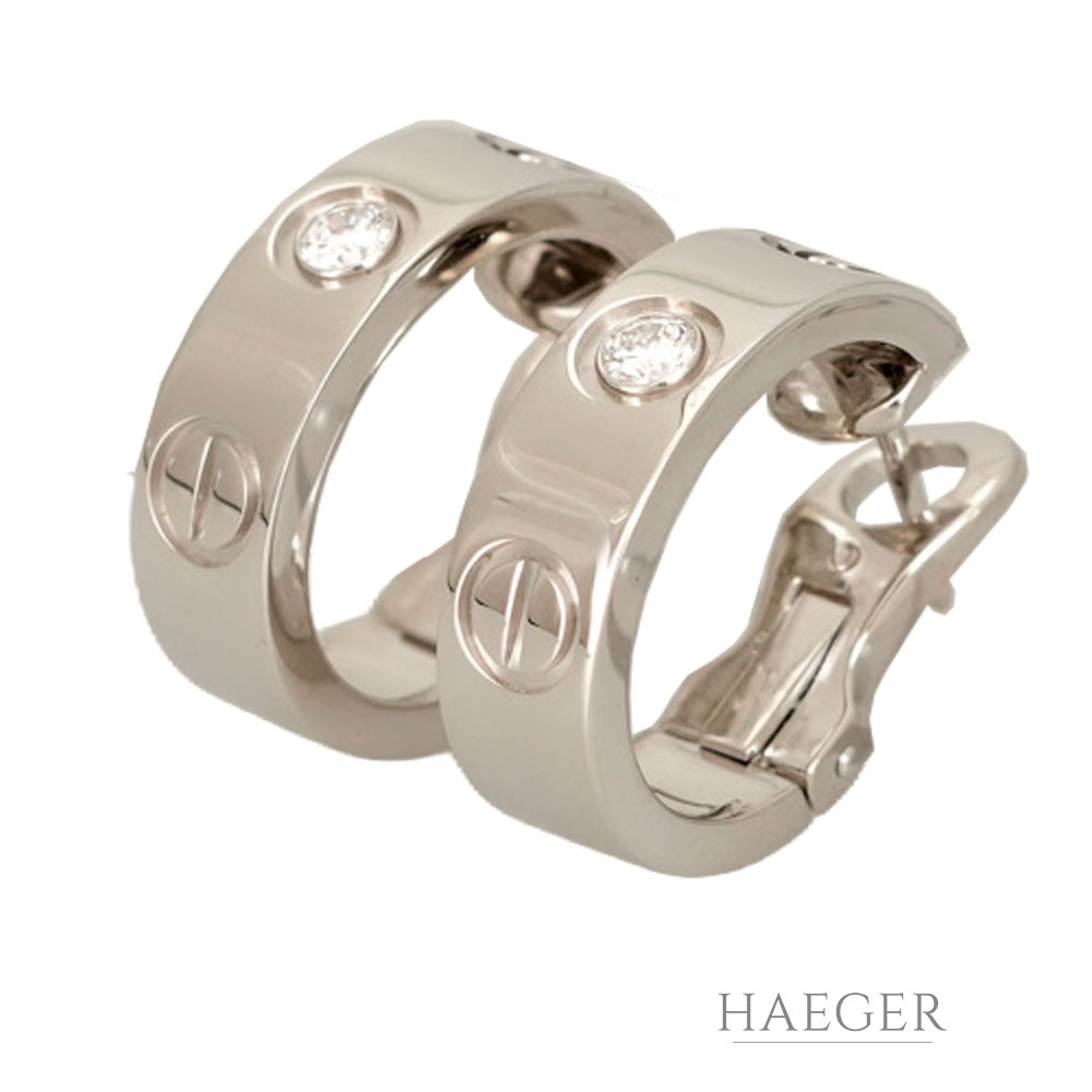 Cartier Love Diamant Creolen klassisches Modell Weißgold 18 Karat