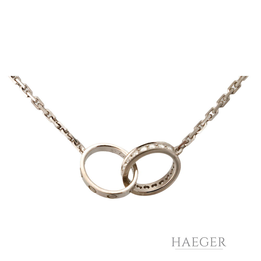 Cartier Love Diamant Collier 43cm Weißgold 18 Karat mit Original Zertifikat