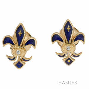 Faberge Ohstecker Gelbgold 18 Karat mit Diamanten